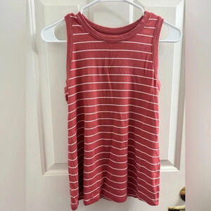 Old Navy Pink with white stripes scoop neck tank
